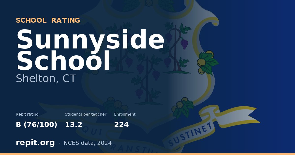 Sunnyside School, Shelton, CT — Repit school rating B (76/100)