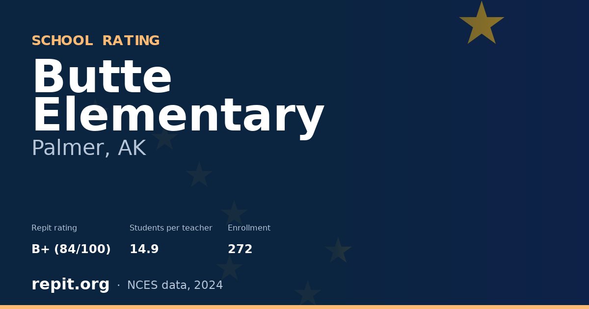 Butte Elementary, Palmer, AK — Repit school rating B+ (84/100)