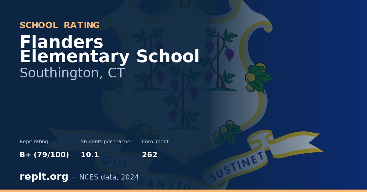Flanders Elementary School, Southington, CT — Repit school rating B+ (79/100)
