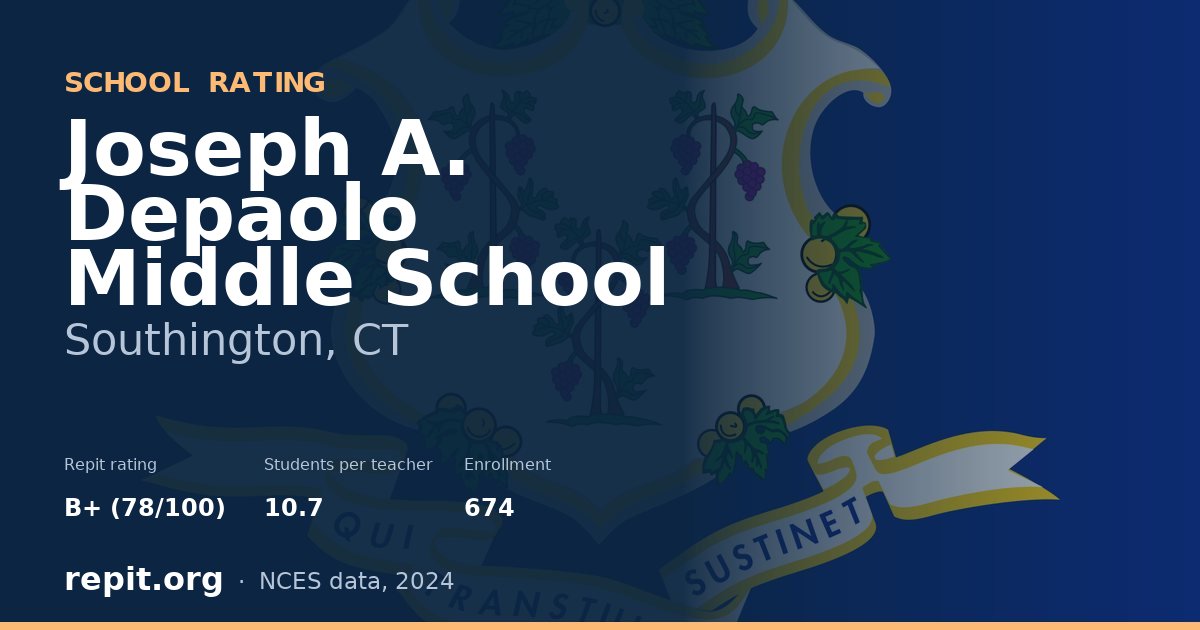 Joseph A. Depaolo Middle School, Southington, CT — Repit school rating B+ (78/100)