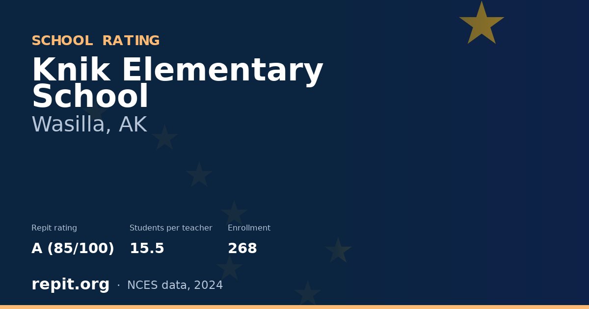 Knik Elementary School, Wasilla, AK — Repit school rating A (85/100)