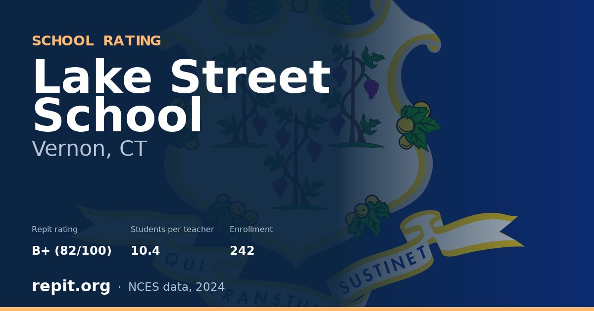 Lake Street School, Vernon, CT — Repit school rating B+ (82/100)