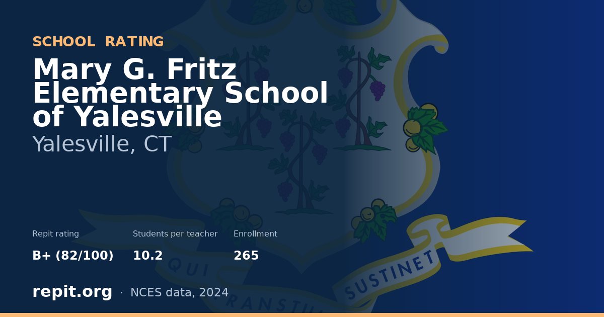 Mary G. Fritz Elementary School of Yalesville, Yalesville, CT — Repit school rating B+ (82/100)