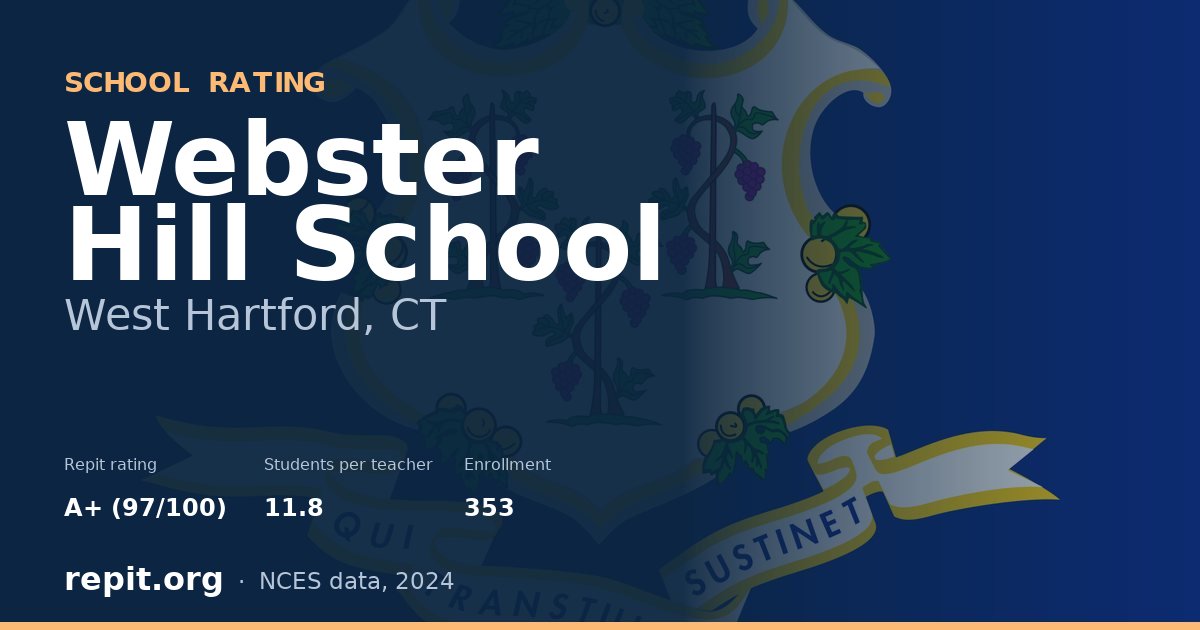 Webster Hill School, West Hartford, CT — Repit school rating A+ (97/100)