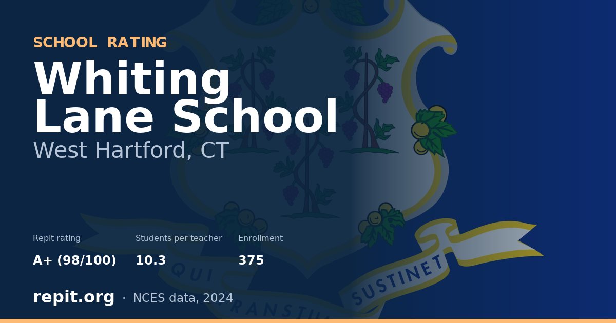 Whiting Lane School, West Hartford, CT — Repit school rating A+ (98/100)