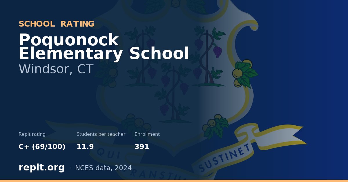Poquonock Elementary School, Windsor, CT — Repit school rating C+ (69/100)