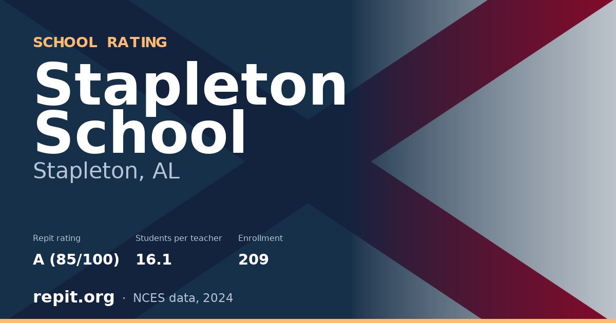 Stapleton School, Stapleton, AL — Repit school rating A (85/100)