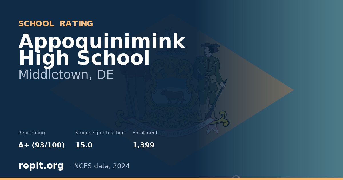Appoquinimink High School, Middletown, DE — Repit school rating A+ (93/100)