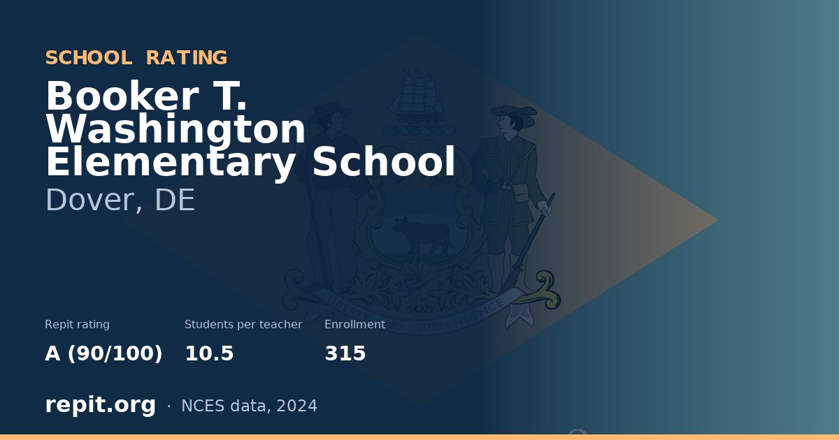 Booker T. Washington Elementary School, Dover, DE — Repit school rating A (90/100)