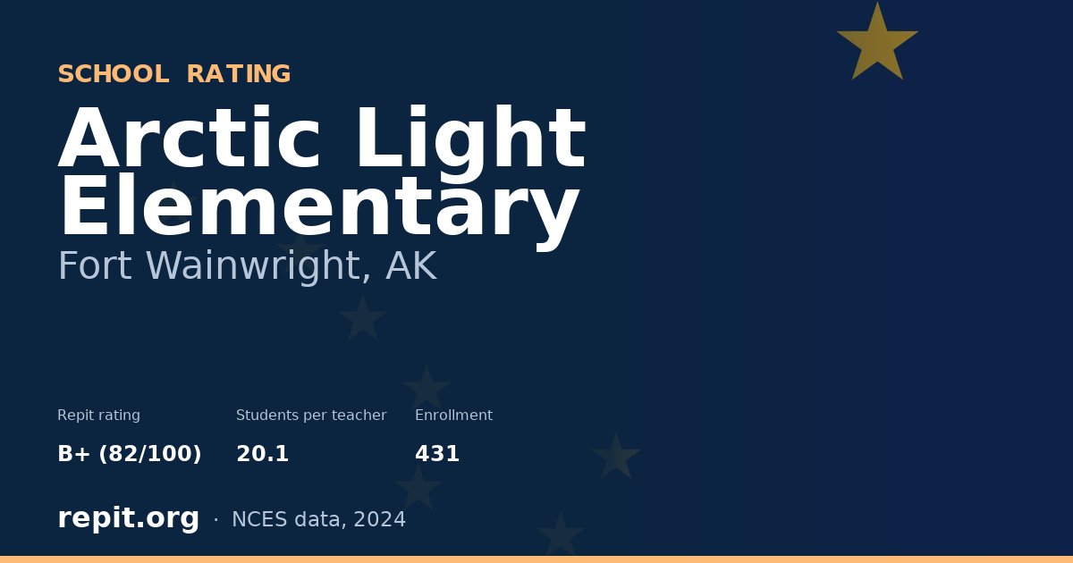 Arctic Light Elementary, Fort Wainwright, AK — Repit school rating B+ (82/100)