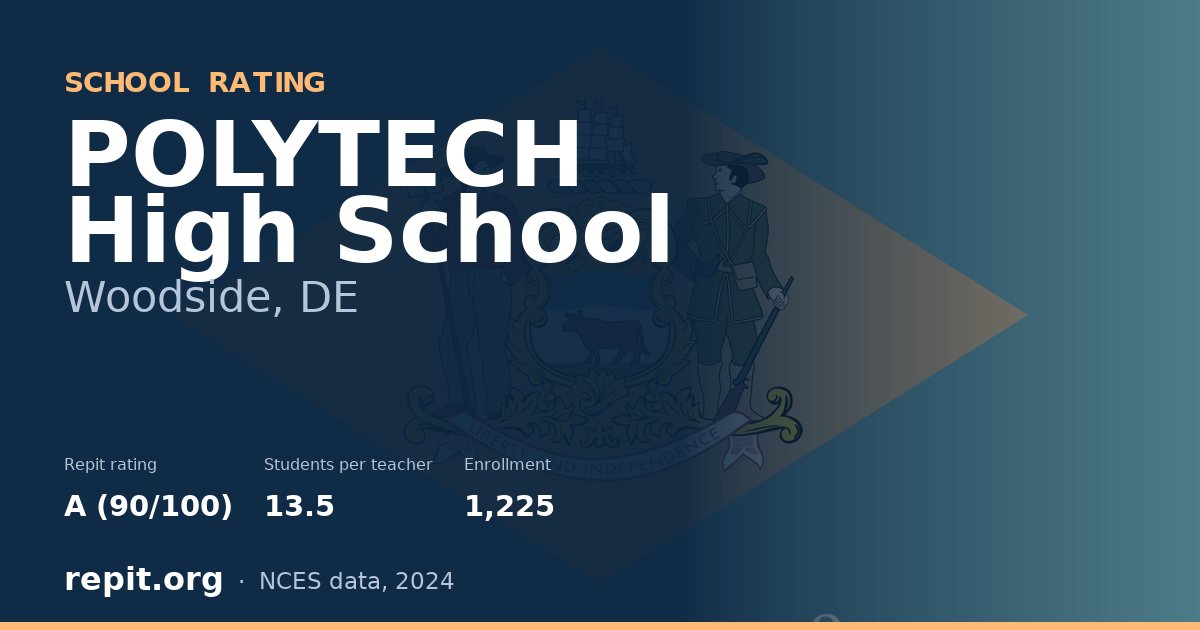 POLYTECH High School, Woodside, DE — Repit school rating A (90/100)