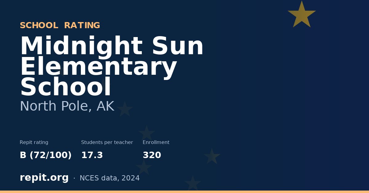 Midnight Sun Elementary School, North Pole, AK — Repit school rating B (72/100)