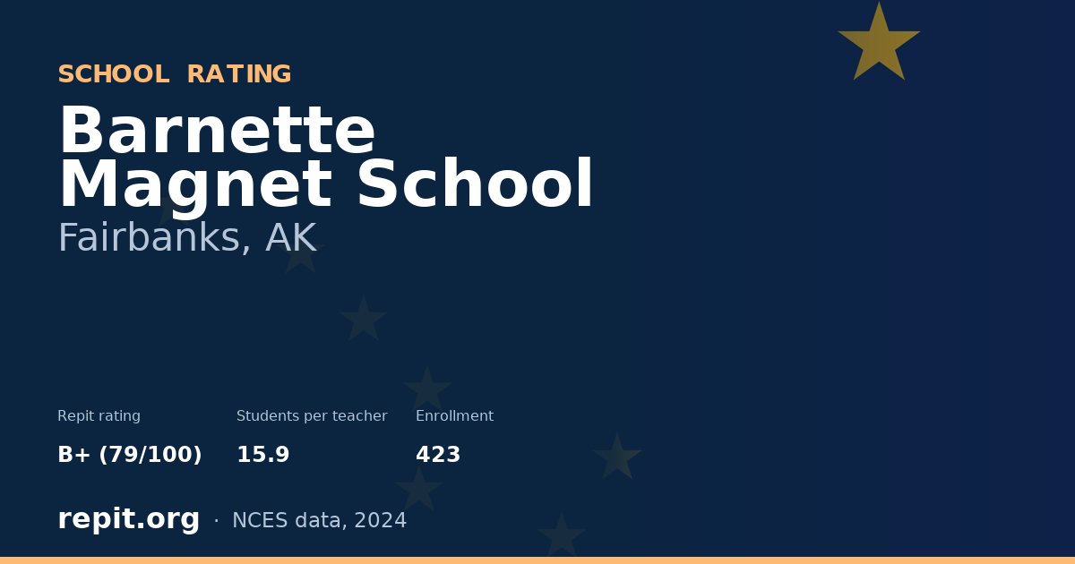 Barnette Magnet School, Fairbanks, AK — Repit school rating B+ (79/100)