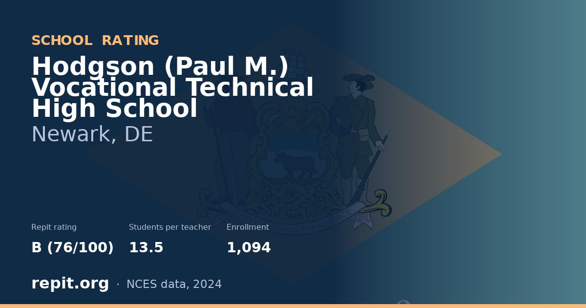 Hodgson (Paul M.) Vocational Technical High School, Newark, DE — Repit school rating B (76/100)