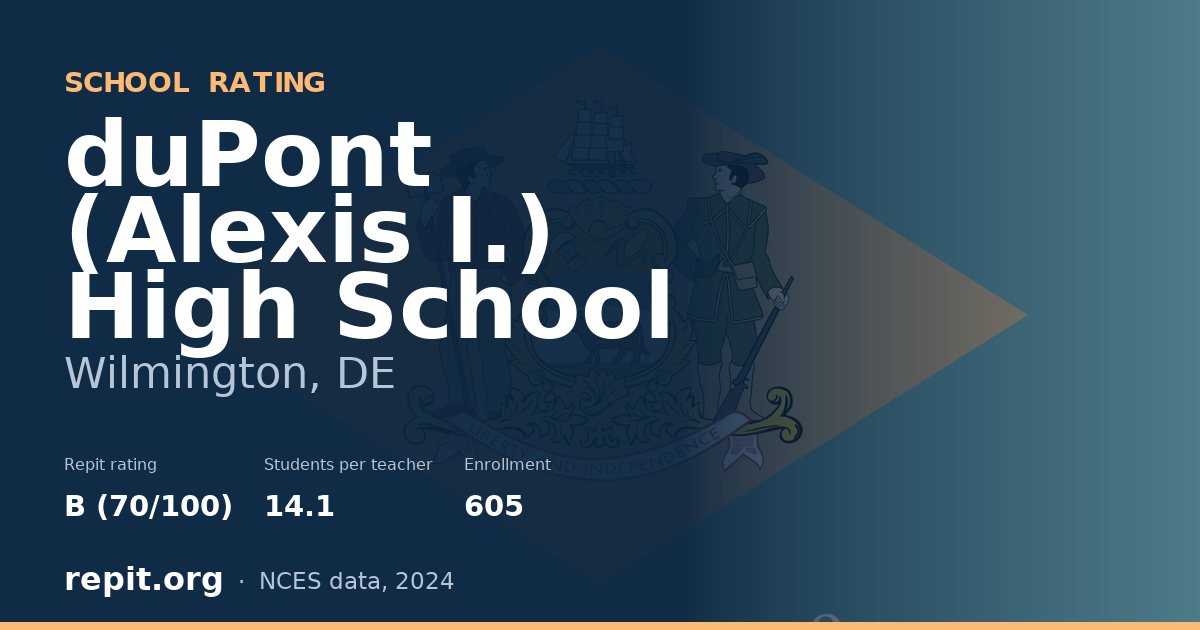 duPont (Alexis I.) High School, Wilmington, DE — Repit school rating B (70/100)