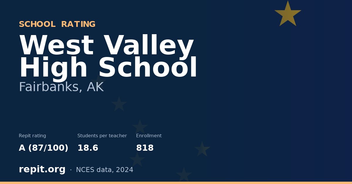 West Valley High School, Fairbanks, AK — Repit school rating A (87/100)