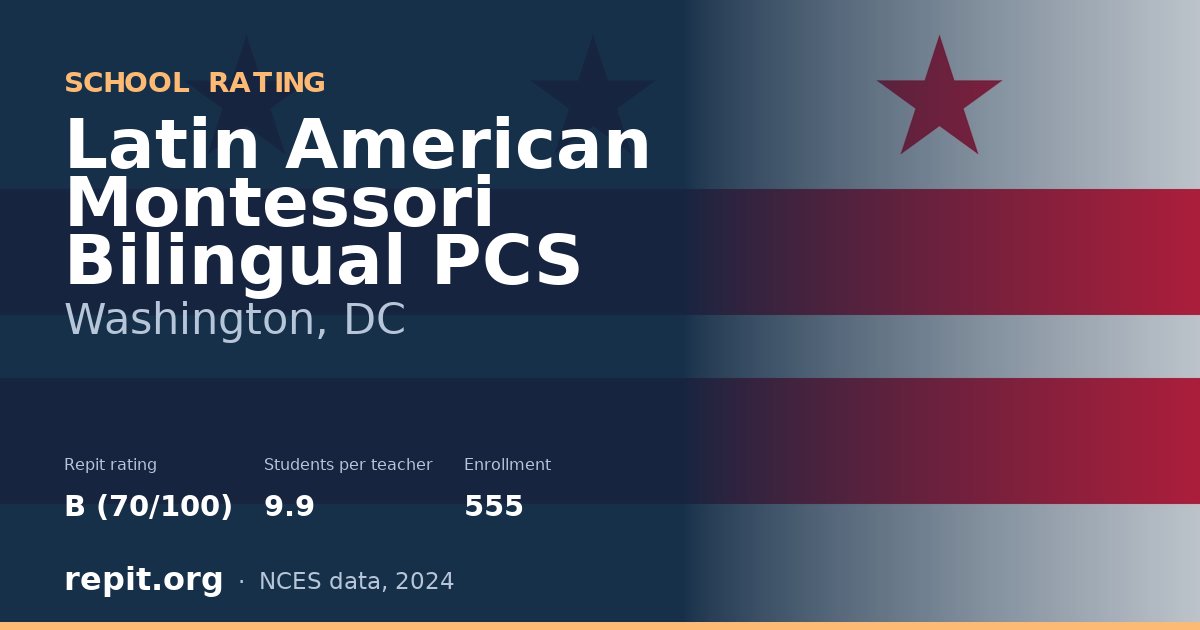 Latin American Montessori Bilingual PCS, Washington, DC — Repit school rating B (70/100)