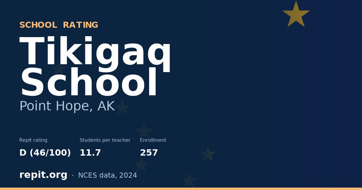 Tikigaq School, Point Hope, AK — Repit school rating D (46/100)