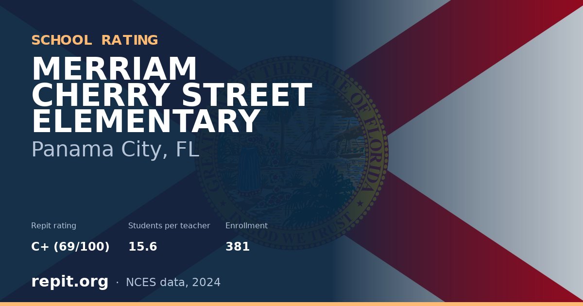 MERRIAM CHERRY STREET ELEMENTARY, Panama City, FL — Repit school rating C+ (69/100)