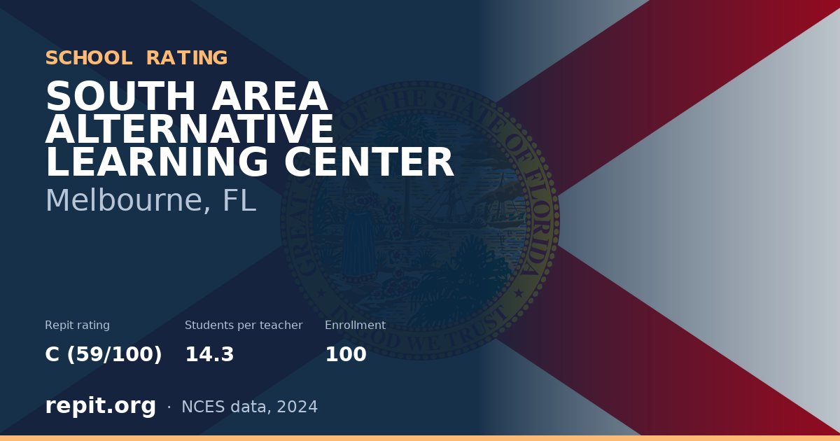 SOUTH AREA ALTERNATIVE LEARNING CENTER, Melbourne, FL — Repit school rating C (59/100)
