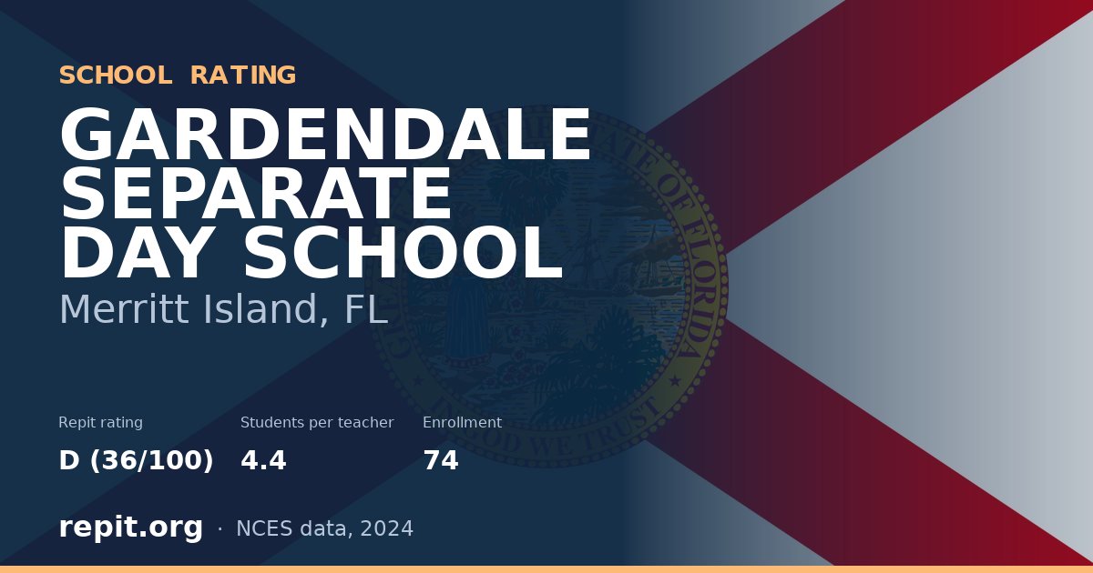 GARDENDALE SEPARATE DAY SCHOOL, Merritt Island, FL — Repit school rating D (36/100)
