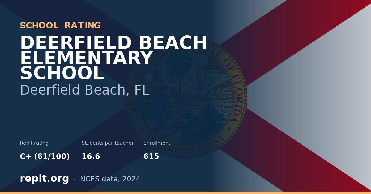 DEERFIELD BEACH ELEMENTARY SCHOOL, Deerfield Beach, FL — Repit school rating C+ (61/100)