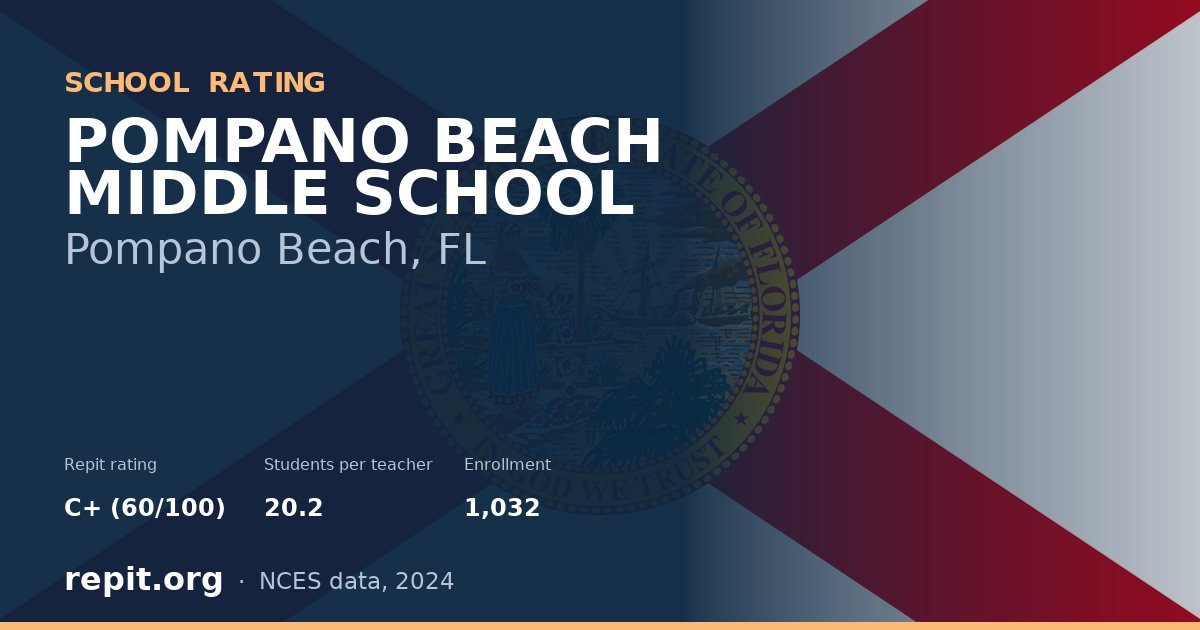 POMPANO BEACH MIDDLE SCHOOL, Pompano Beach, FL — Repit school rating C+ (60/100)