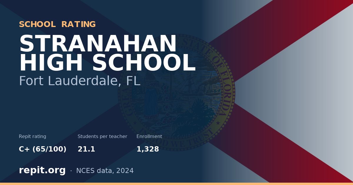 STRANAHAN HIGH SCHOOL, Fort Lauderdale, FL — Repit school rating C+ (65/100)