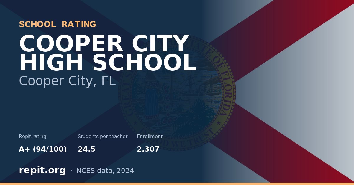 COOPER CITY HIGH SCHOOL, Cooper City, FL — Repit school rating A+ (94/100)