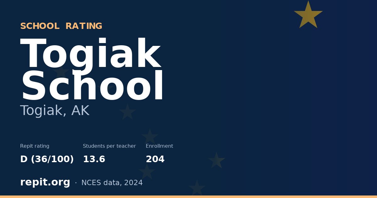 Togiak School, Togiak, AK — Repit school rating D (36/100)
