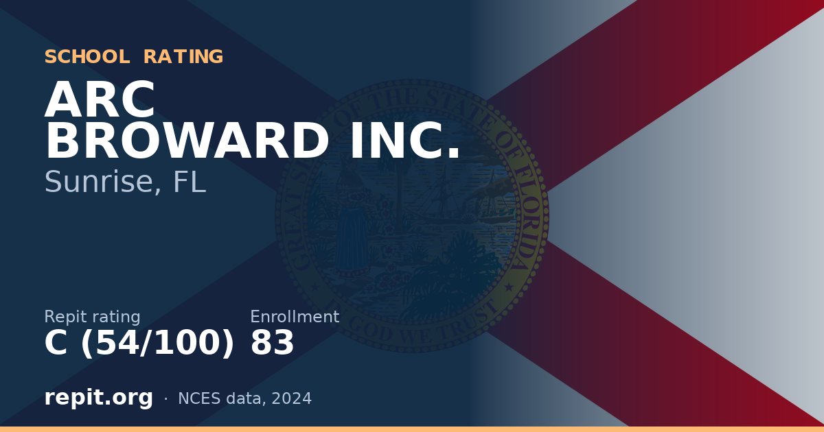 ARC BROWARD INC., Sunrise, FL — Repit school rating C (54/100)