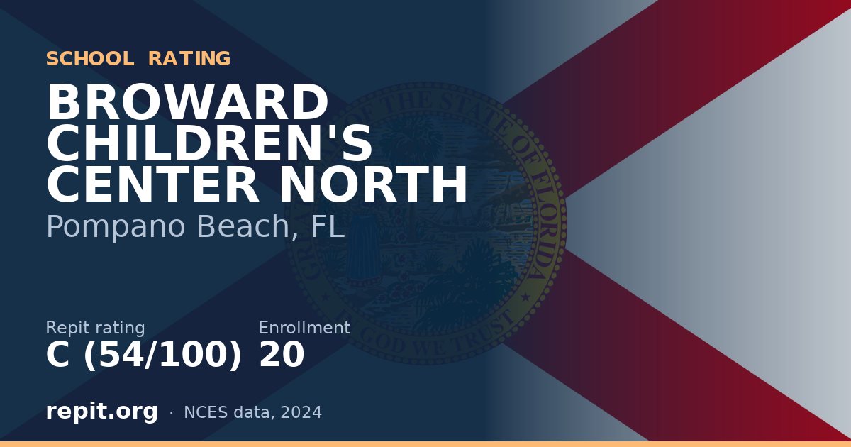BROWARD CHILDREN'S CENTER NORTH, Pompano Beach, FL — Repit school rating C (54/100)