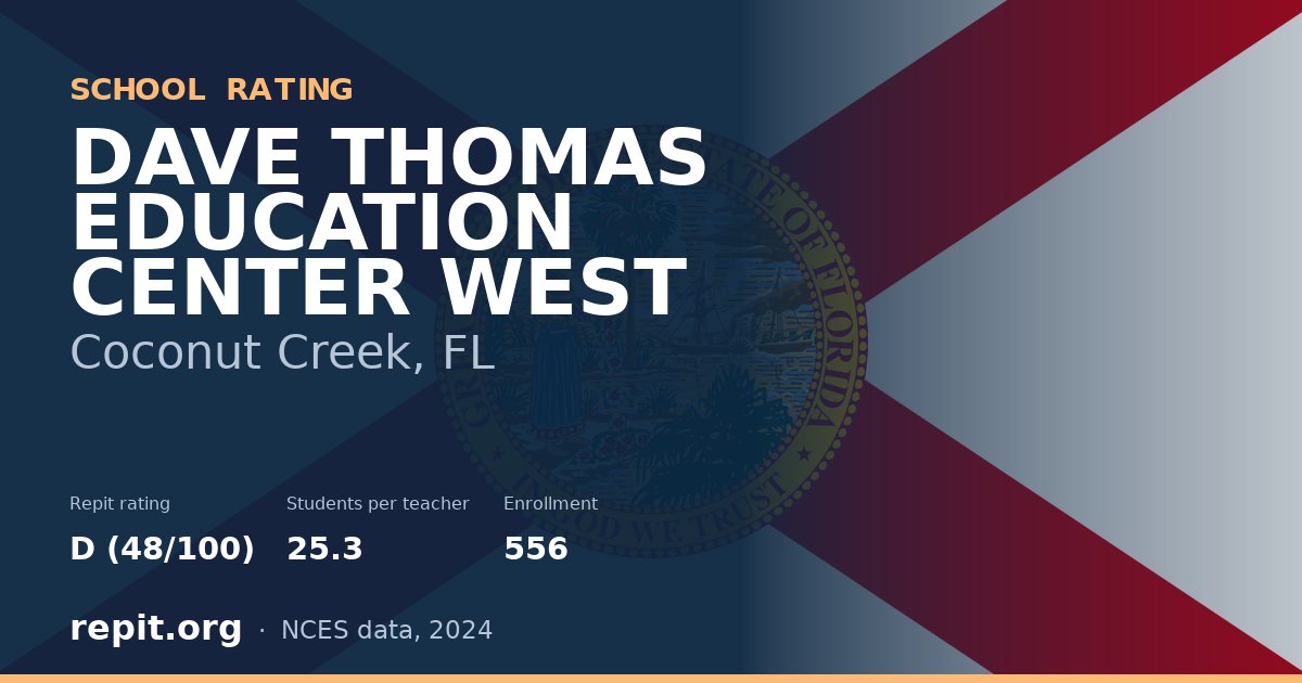 DAVE THOMAS EDUCATION CENTER WEST, Coconut Creek, FL — Repit school rating D (48/100)