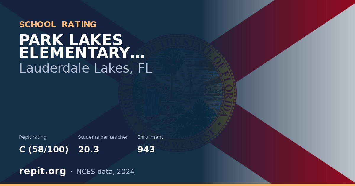 PARK LAKES ELEMENTARY SCHOOL, Lauderdale Lakes, FL — Repit school rating C (58/100)