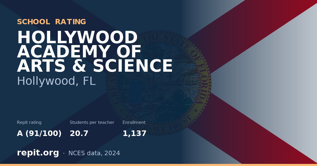 HOLLYWOOD ACADEMY OF ARTS & SCIENCE, Hollywood, FL — Repit school rating A (91/100)