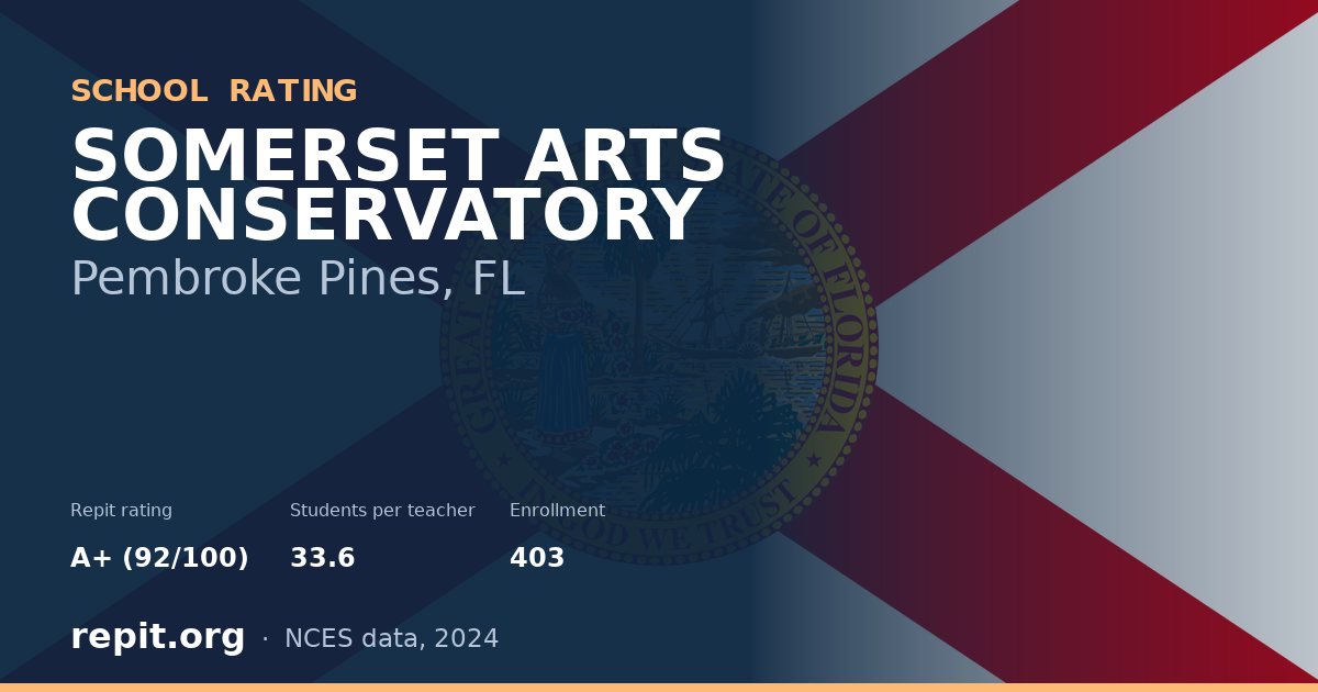 SOMERSET ARTS CONSERVATORY, Pembroke Pines, FL — Repit school rating A+ (92/100)
