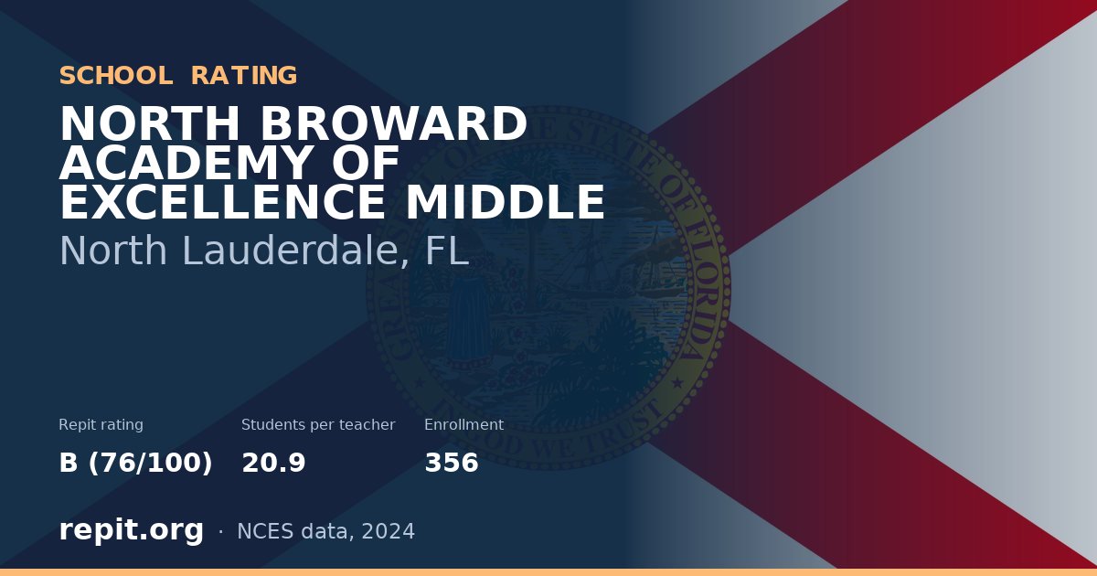 NORTH BROWARD ACADEMY OF EXCELLENCE MIDDLE, North Lauderdale, FL — Repit school rating B (76/100)