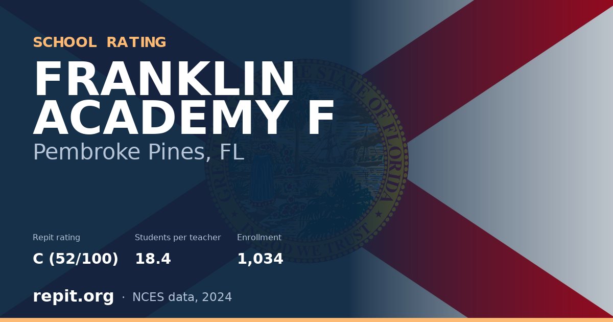 FRANKLIN ACADEMY F, Pembroke Pines, FL — Repit school rating C (52/100)