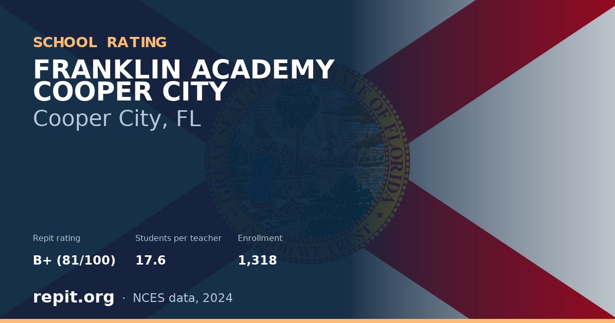 FRANKLIN ACADEMY COOPER CITY, Cooper City, FL — Repit school rating B+ (81/100)