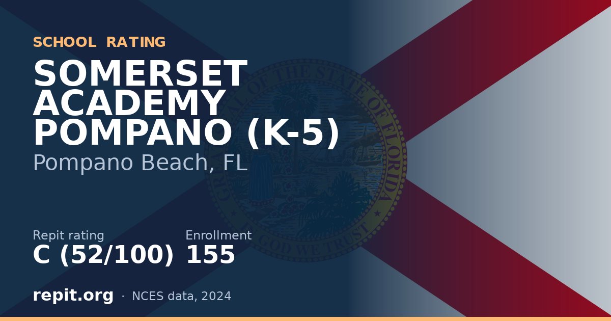 SOMERSET ACADEMY POMPANO (K-5), Pompano Beach, FL — Repit school rating C (52/100)