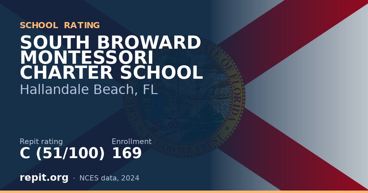 SOUTH BROWARD MONTESSORI CHARTER SCHOOL, Hallandale Beach, FL — Repit school rating C (51/100)