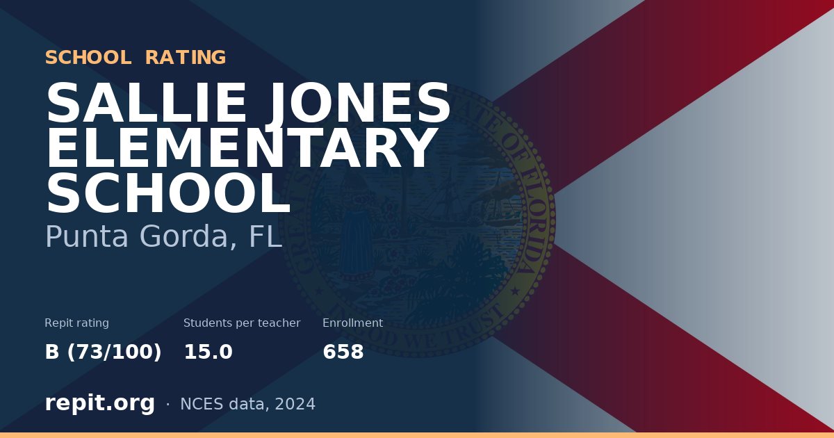 SALLIE JONES ELEMENTARY SCHOOL, Punta Gorda, FL — Repit school rating B (73/100)