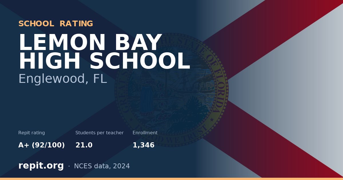 LEMON BAY HIGH SCHOOL, Englewood, FL — Repit school rating A+ (92/100)
