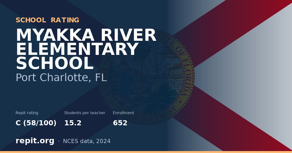 MYAKKA RIVER ELEMENTARY SCHOOL, Port Charlotte, FL — Repit school rating C (58/100)