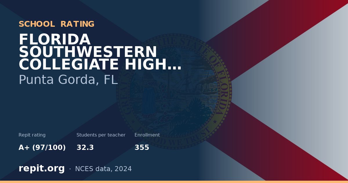 FLORIDA SOUTHWESTERN COLLEGIATE HIGH SCHOOL, Punta Gorda, FL — Repit school rating A+ (97/100)