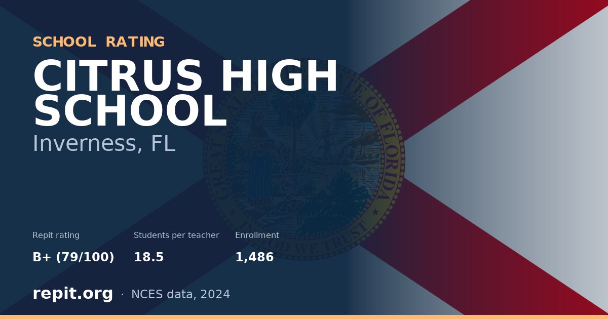 CITRUS HIGH SCHOOL, Inverness, FL — Repit school rating B+ (79/100)