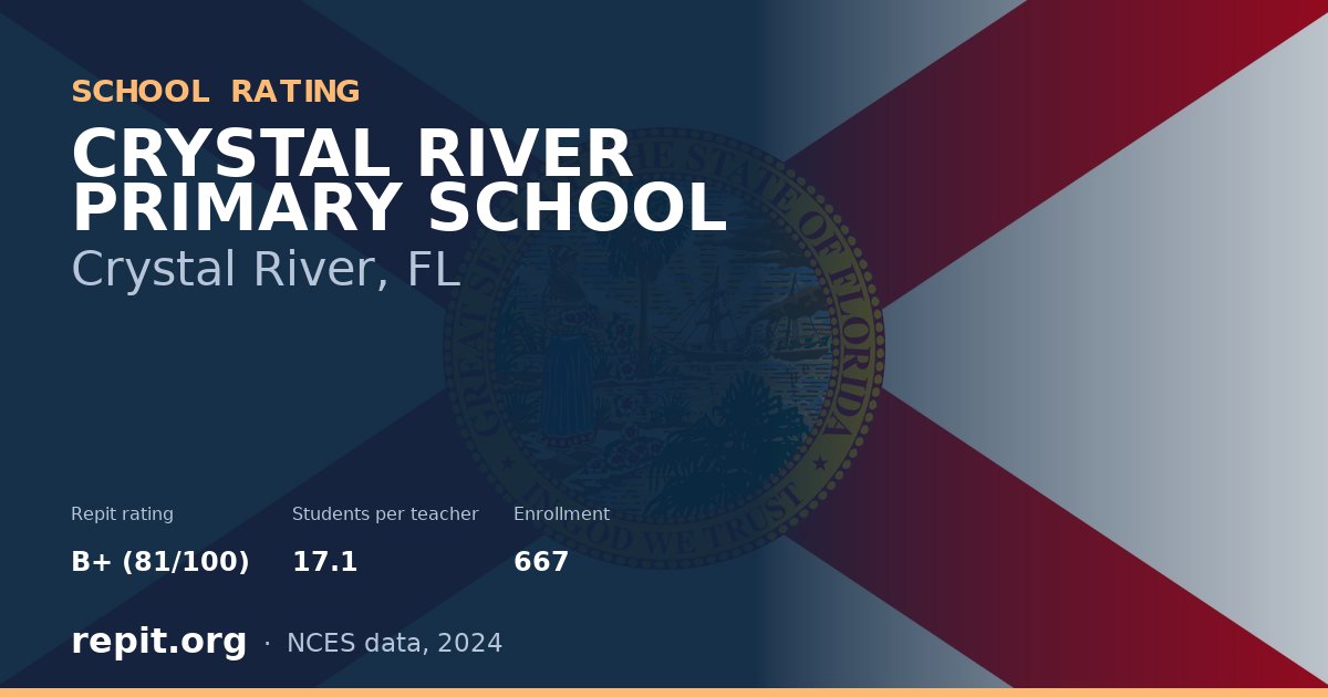 CRYSTAL RIVER PRIMARY SCHOOL, Crystal River, FL — Repit school rating B+ (81/100)
