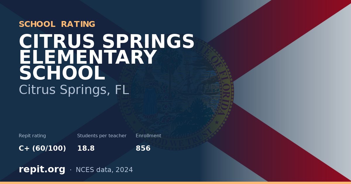 CITRUS SPRINGS ELEMENTARY SCHOOL, Citrus Springs, FL — Repit school rating C+ (60/100)