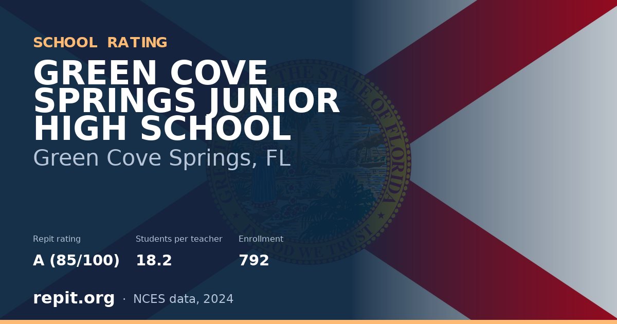 GREEN COVE SPRINGS JUNIOR HIGH SCHOOL, Green Cove Springs, FL — Repit school rating A (85/100)