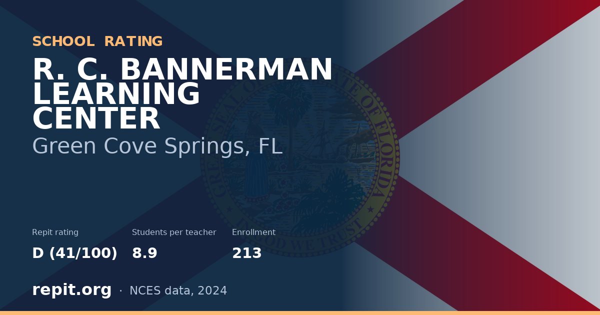 R. C. BANNERMAN LEARNING CENTER, Green Cove Springs, FL — Repit school rating D (41/100)